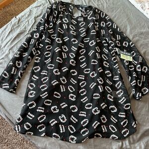 Modcloth Black and White Dress with Red Accents